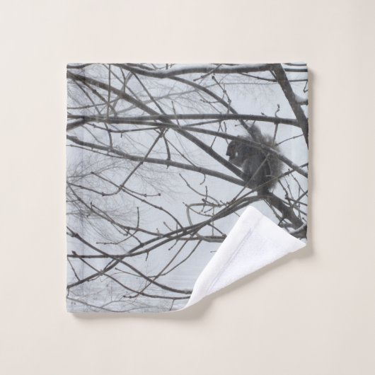 L'écureuil en linge de neige (Gant de toilette)