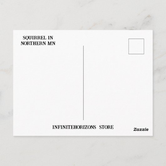 L'écureuil se cache dans une carte postale d'arbre (Dos)