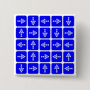 LED Pijl Vierkant Blauw Vierkante Button 5,1 Cm
