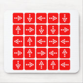 LED Pijl Vierkant Rood Muismat (Voorkant)