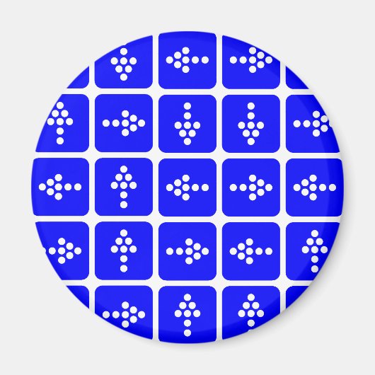 LED-pijlvierkant blauw Magneet (Voorkant)