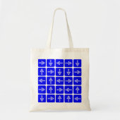 LED-pijlvierkant blauw Tote Bag (Voorkant)