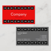 LED-stijlpijlen - Rood en grijs Visitekaartje (Voorkant / Achterkant)