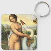 Leda en de Swan door Leonardo da Vinci Sleutelhanger (Achterkant)
