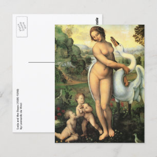 Leda en de Zwaan van Leonardo da Vinci Briefkaart