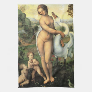 Leda en de Zwaan van Leonardo da Vinci Theedoek