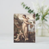 Leda en Swan. Briefkaart (Staand voorkant)
