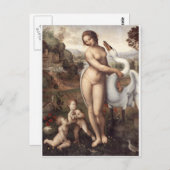 Leda en Swan. Briefkaart (Voorkant / Achterkant)