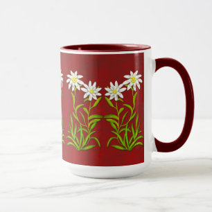 L'edelweiss suisse fleurit la tasse