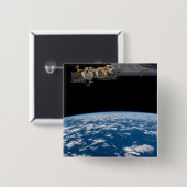 Ledemaat van de Aarde, of Horizon Vierkante Button 5,1 Cm (Voorkant /achterkant)