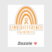 Ledematenverschil Oranje Rainbow Awareness Sticker (Vel)