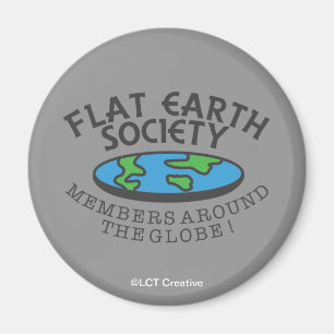Leden van de Flat Earth Society rond de Wereldbol Magneet