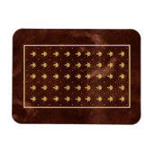 leder-bruin en goudDamaspatroon Magneet (Horizontaal)