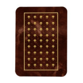 leder-bruin en goudDamaspatroon Magneet (Verticaal)