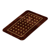 leder-bruin en goudDamaspatroon Magneet (Linkerzijde)