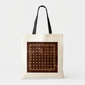 leder-bruin en goudDamaspatroon Tote Bag (Voorkant)