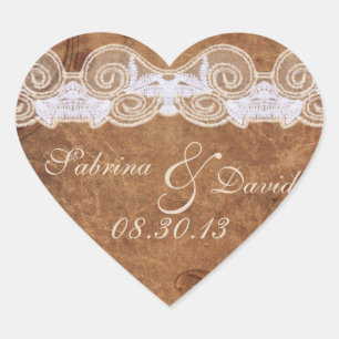  leder- en lakopzegel hart sticker