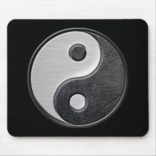 Leder- en staaleffect Yin Yang Graphic Muismat