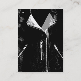 Leder Jacket White visitekaartje zwarte haarstaart