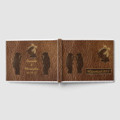 Leder-kijk bruiloft gastenboek (Volledig)