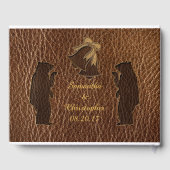 Leder-kijk bruiloft gastenboek (Achterkant)