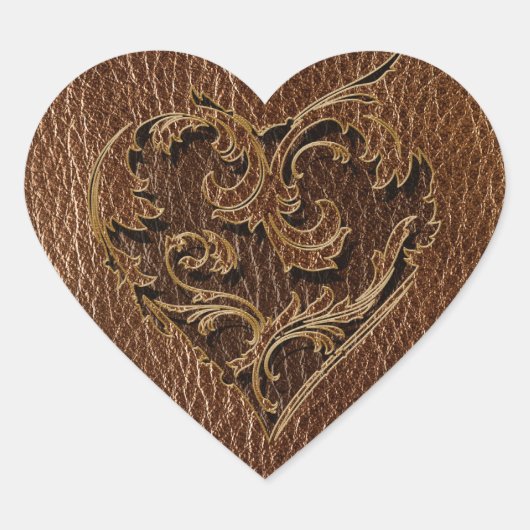 Leder-kijk-hart Hart Sticker (Voorkant)