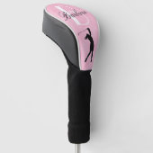 Leder Kijk Roze Vrouwenmonogram Golfheadcover (Schuin)
