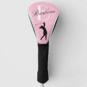 Leder Kijk Roze Vrouwenmonogram Golfheadcover (Voorkant)