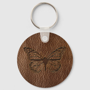 Leder-look-Butterfly Sleutelhanger