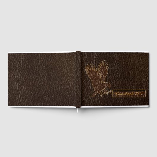 Leder-look Eagle Dark Gastenboek (Volledig)