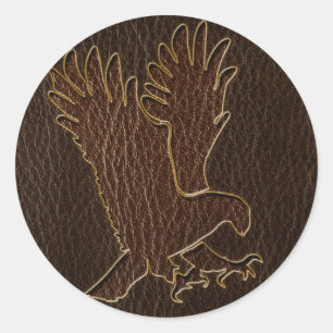 Leder-look Eagle Dark Ronde Sticker