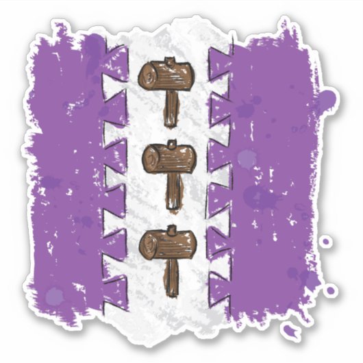 Leder Mallet Sticker (Voorkant)