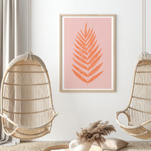 -leder-pasta roze Sinaasappel Poster