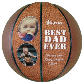 Leder print beste pap ooit 2 fotocollage basketbal (Verticaal)