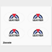 Leder Queer Pride Ovale Sticker (Vel)