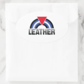 Leder Queer Pride Ovale Sticker (Tas)