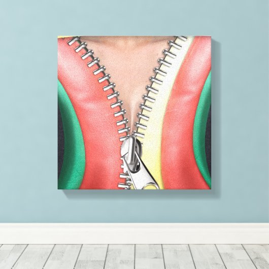 Leder ziet er uit als wandbekleding canvas afdruk (Insitu (Houten vloer))