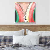 Leder ziet er uit als wandbekleding canvas afdruk (Insitu (Slaapkamer))