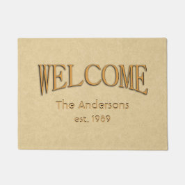 Leder ziet Welkome Gevonden Naam Deurmat