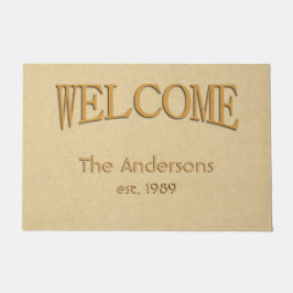 Leder ziet welkomstnaam Gebouwd Jaar Deurmat