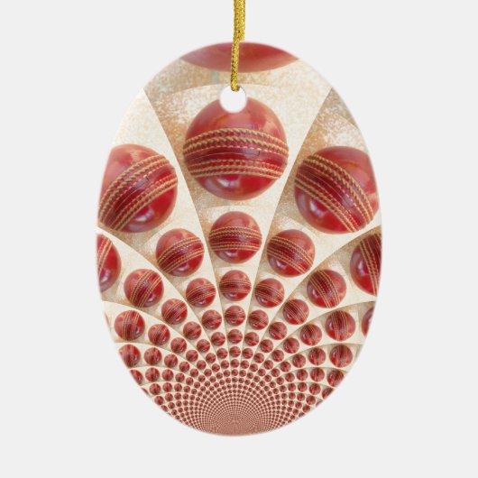 Lederen bal Rhythm Cricket Balls: Rhythmic Array Keramisch Ornament (Voorkant)