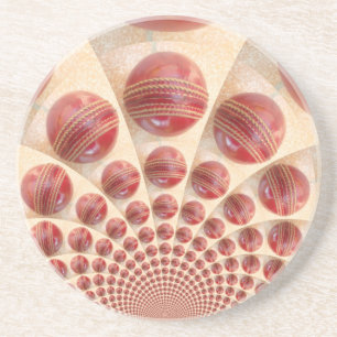 Lederen bal Rhythm Cricket Balls: Rhythmic Array Zandsteen Onderzetter