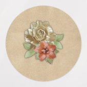 Lederen bloemen op Cream Suede Labels (Design 1)
