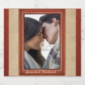 Lederen bloemen op Cream Suede Sparkling Wijnetiket (Enkel label)