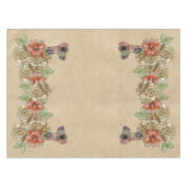 Lederen bloemen op Cream Suede Tafelkleed (Voorkant (Horizontaal))