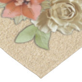 Lederen bloemen op Cream Suede Tafelkleed (Gekanteld)