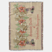 Lederen bloemen op Suede Deken (Voorkant Verticaal)