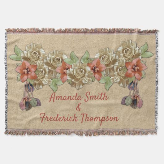 Lederen bloemen op Suede Deken (Voorkant)