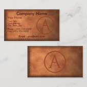 Lederen briefkaart A Visitekaartje (Voorkant / Achterkant)