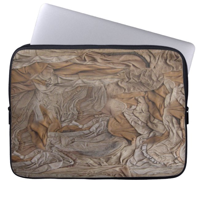 Lederen en naadloos getextureerd uiterlijk laptop sleeve (Voorkant)